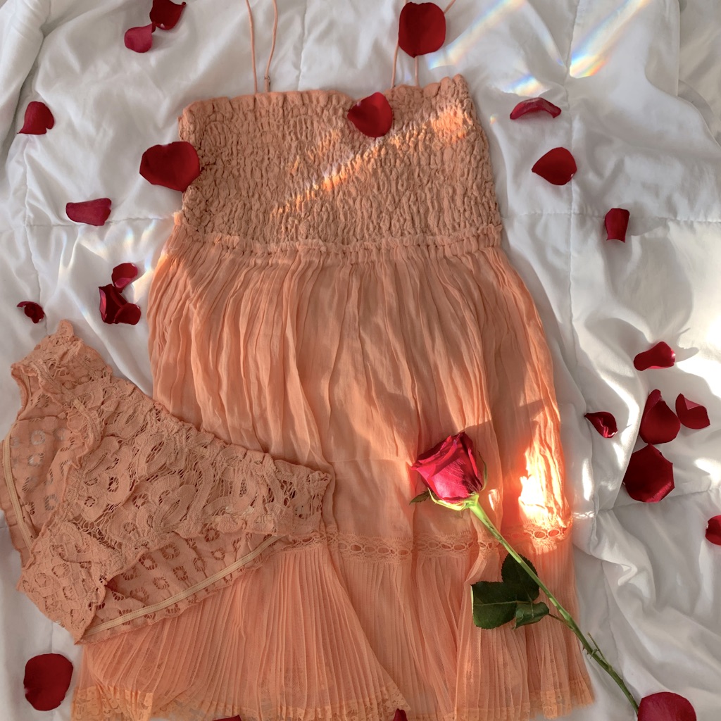 Nwot Free People One Smocked Chemise Teddy Nightie Set W/ Panties Z6-32